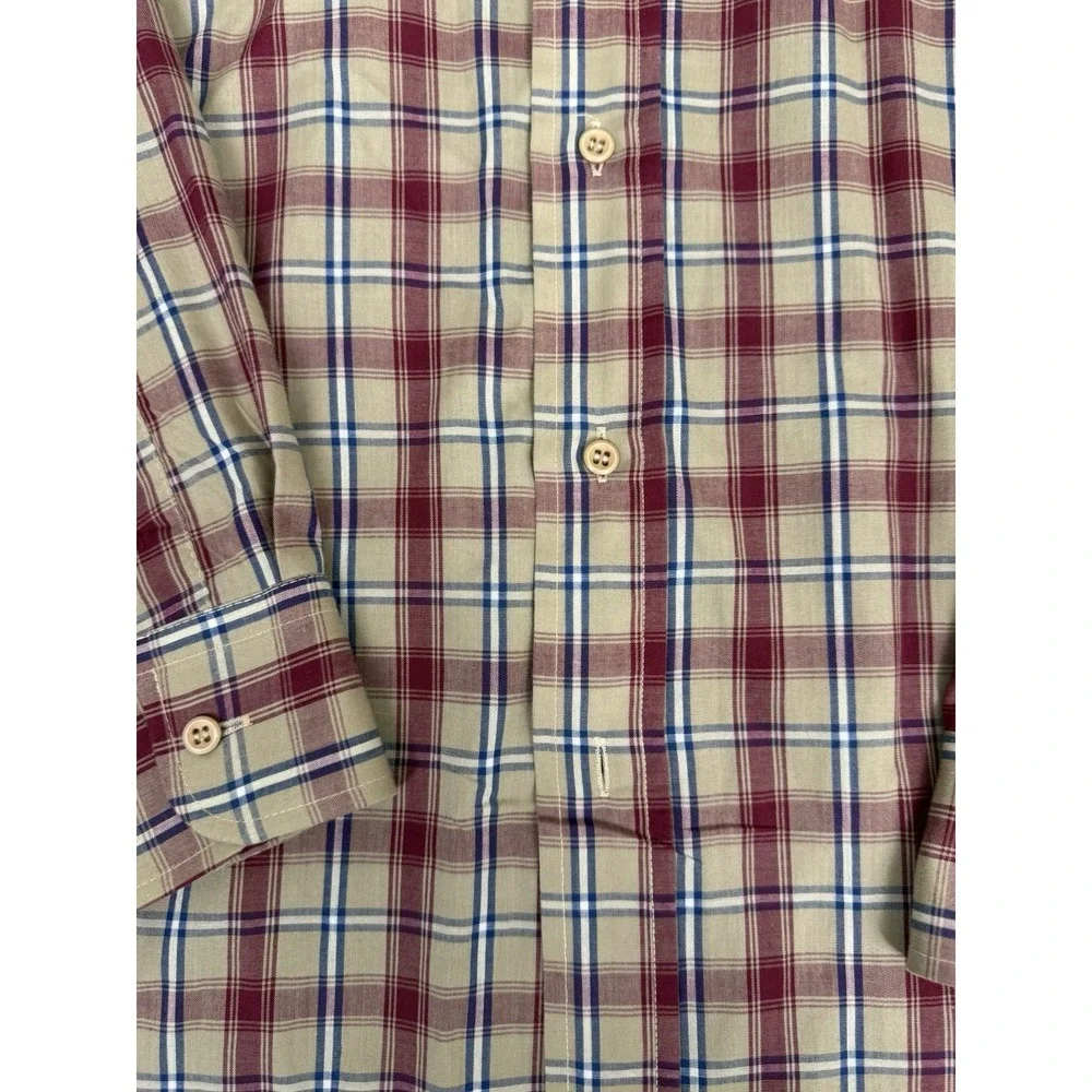 Vintage Levi's Tailored For Men Plaid Button Down Shirt Mens Large Made in Korea